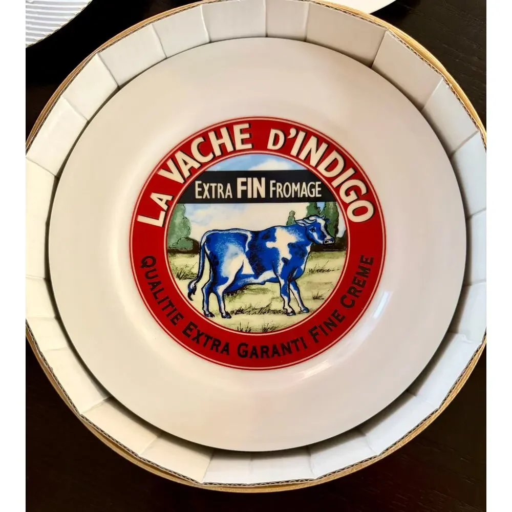 Restoration Hardware French Cheese Plates Set of 4 “Le Troupeau” Collection